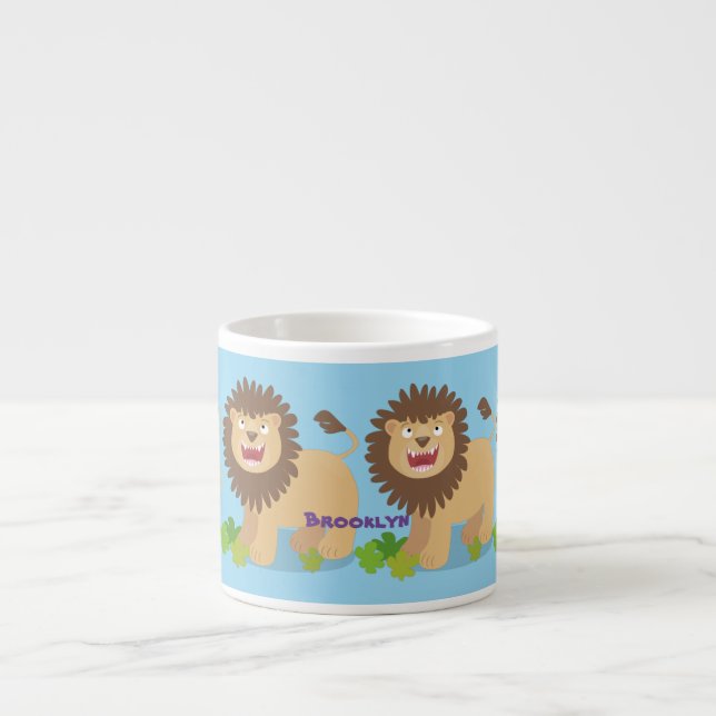 illustration av den lejona tecknaden för uppfödnin espressomugg (Framsidan)