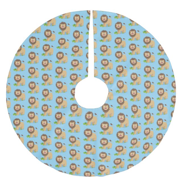 illustration av den lejona tecknaden för uppfödnin julgransmatta borstad polyester (Framsidan)