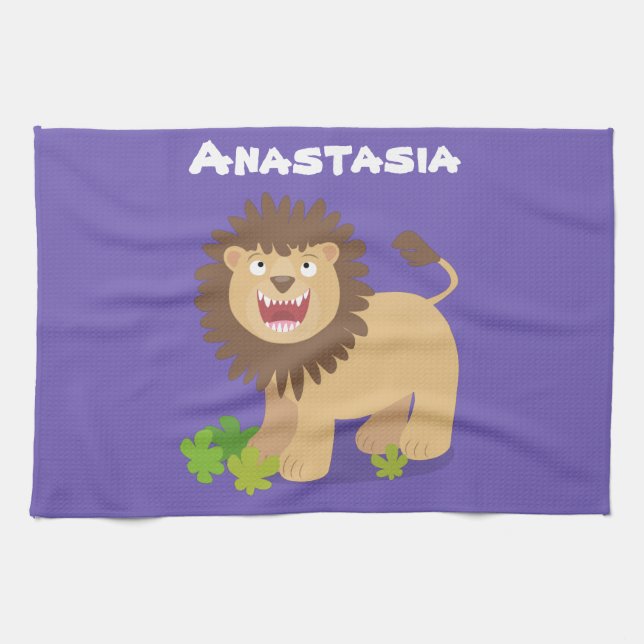 illustration av den lejona tecknaden för uppfödnin kökshandduk (Horisontell)