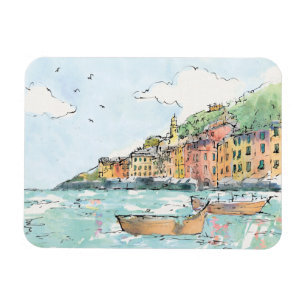 Illustration av den Porofino hamnen Magnet