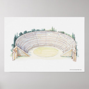 Illustration av den romerska amfiteatern poster
