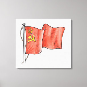 Illustration av den sovjetiska flagga canvastryck