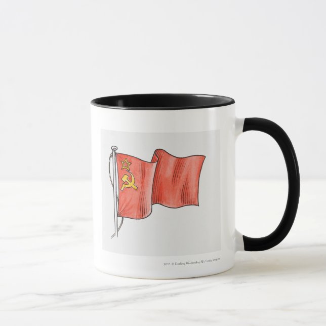 Illustration av den sovjetiska flagga mugg (Höger)