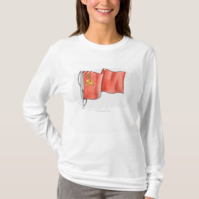 Illustration av den sovjetiska flagga tee shirt (Framsida)