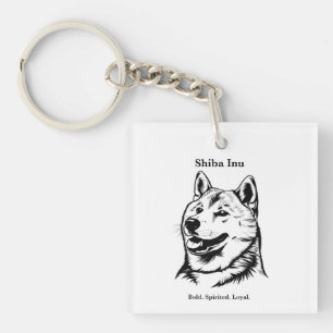 Illustration av den svarta linjen Shiba Inu Porträ