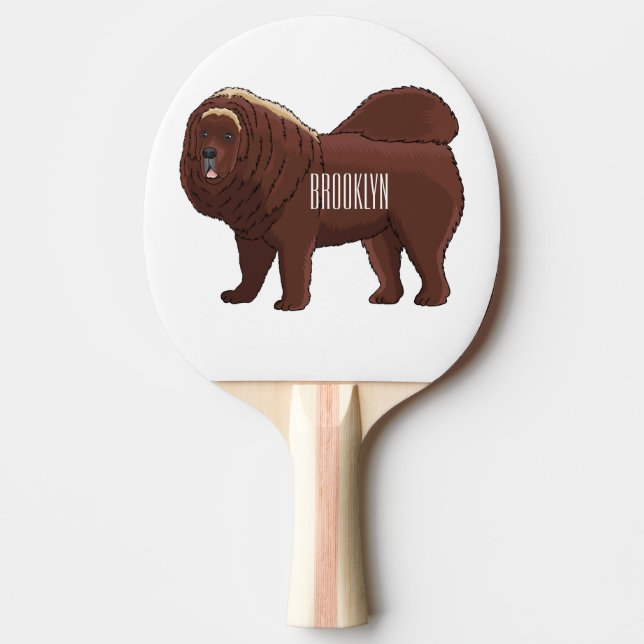 illustration av den tibetanska Mastiff-hund teckna Pingisracket (Framsidan)