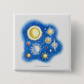 Illustration av det sol- systemet knapp
