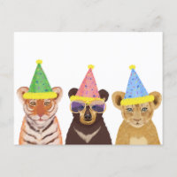 Illustration av djur i party