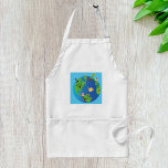 Illustration av djurets världsbild på kartan Cute  Förkläde<br><div class="desc">Fira vår vackra planet med den här häpnadsväckande plattan som har en viskartad bild av planeten Jorden som brinner med levande djur och växter. Utformningen visar en livlig och färglös bild av vår värld, med ett lekfullt djurliv och ett grönt ljus som växer fram från varje hörn. Vare sig du...</div>
