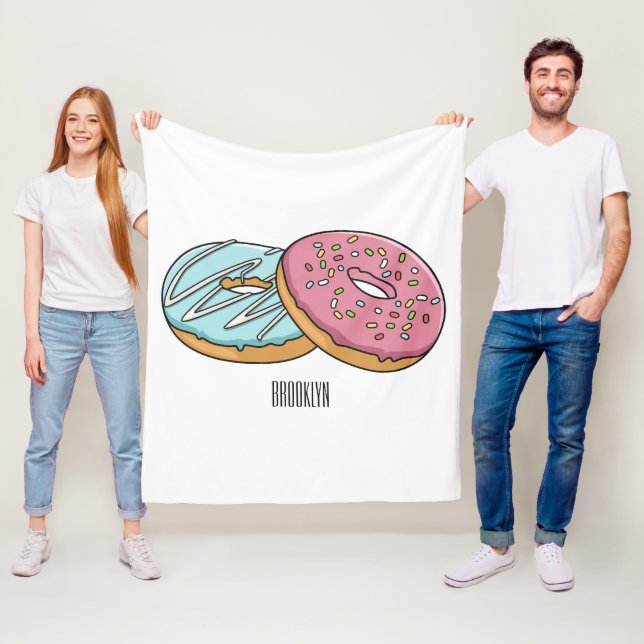 illustration av Donut-tecknaden Fleecefilt (På plats)