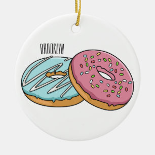 illustration av Donut-tecknaden Julgransprydnad Keramik