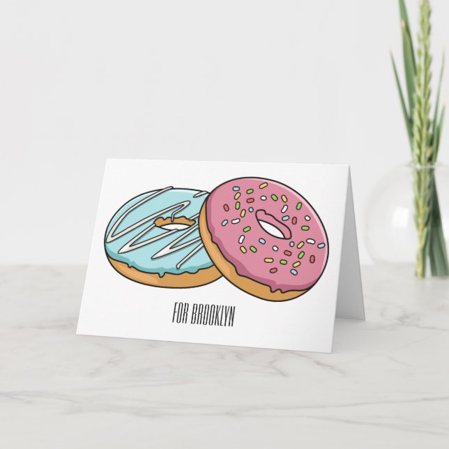 illustration av Donut-tecknaden Kort (Framsida)