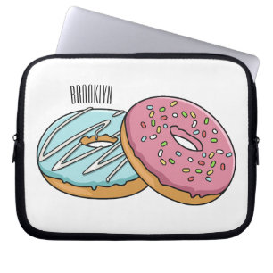 illustration av Donut-tecknaden Laptop Fodral