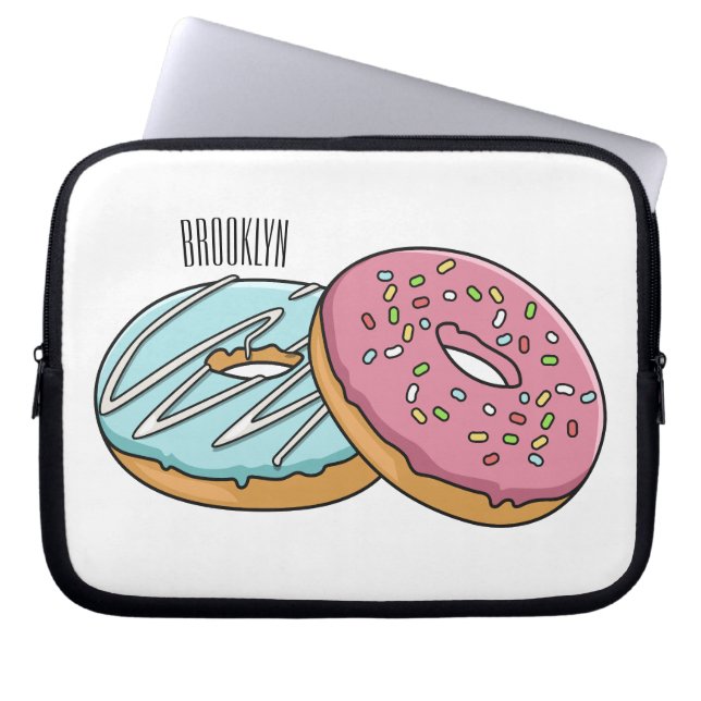 illustration av Donut-tecknaden Laptop Fodral (Framsidan)