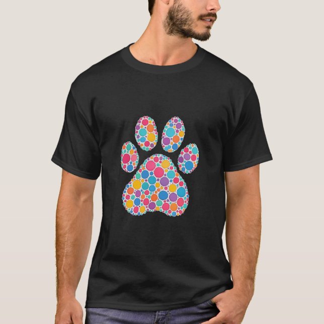 Illustration av Dot Stil Hund Man T Shirt (Framsida)