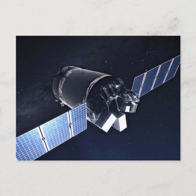 Illustration av Dragon XL rymdfarkosten. Vykort (Framsida)