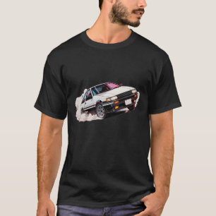 Illustration av drivande vit sportbil t shirt