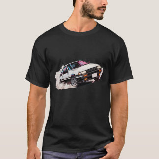 Illustration av drivande vit sportbil t shirt
