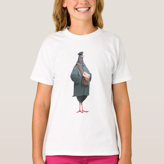 Illustration av duvbrevbärare t shirt (Framsida)