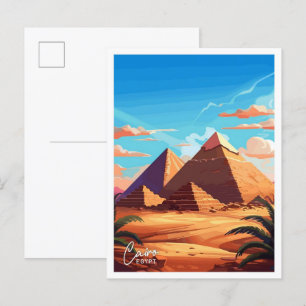 illustration av Egyptenens Vintage för resor i Kai Vykort