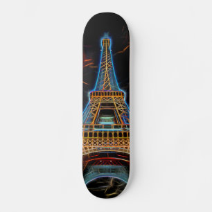 Illustration av Eiffel Torn - Paris, Frankrike Mini Skateboard Bräda 18,5 Cm