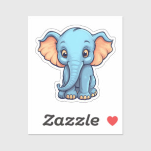 illustration av elefant i tecknad klistermärken