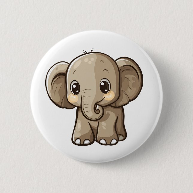 illustration av elefant i tecknad knapp (Framsida)