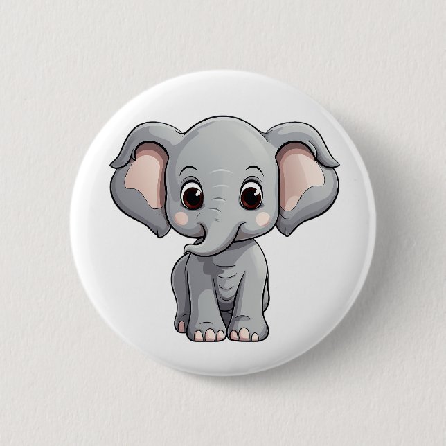 illustration av elefant i tecknad knapp (Framsida)