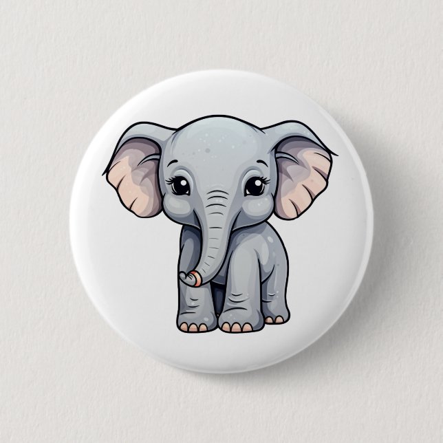 illustration av elefant i tecknad knapp (Framsida)