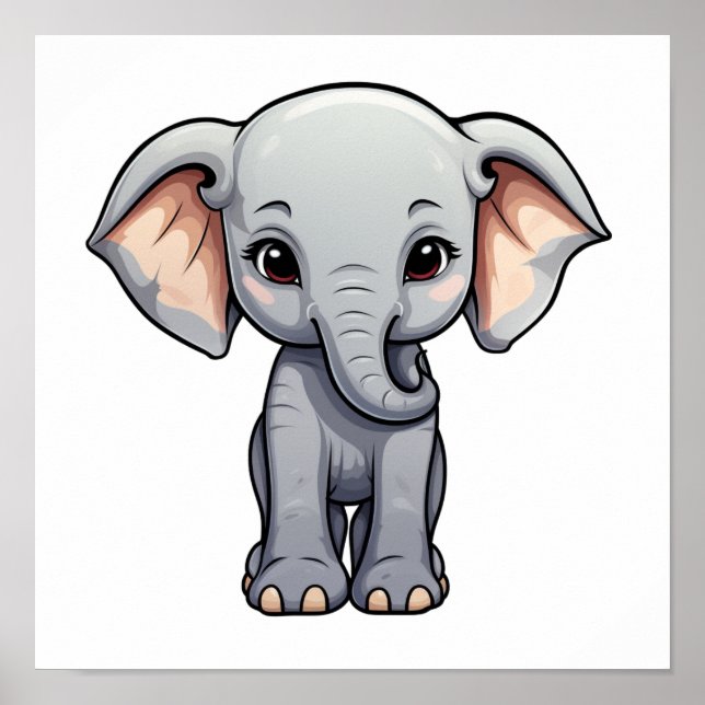 illustration av elefant i tecknad poster (Framsidan)
