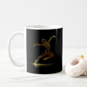 Illustration av Eleganten Golden Line Art Ballet D Kaffemugg