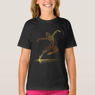 Illustration av Eleganten Golden Line Art Ballet D T Shirt