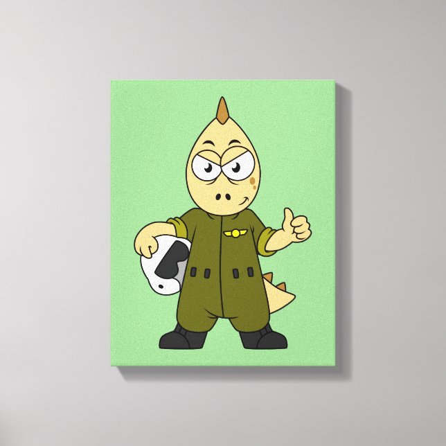 Illustration av en Allosaurus Jet-pilot. Canvastryck (Framsida)