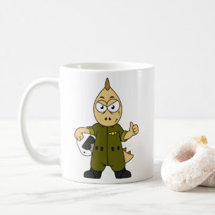 Illustration av en Allosaurus Jet-pilot. Kaffemugg