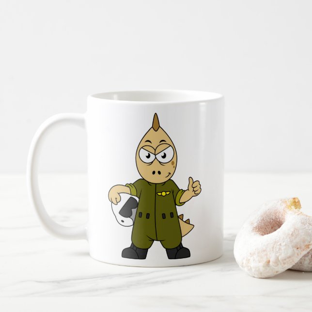 Illustration av en Allosaurus Jet-pilot. Kaffemugg (Med munk)