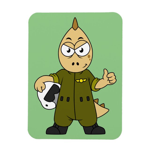 Illustration av en Allosaurus Jet-pilot. Magnet (Vertikal)