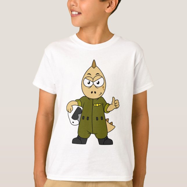 Illustration av en Allosaurus Jet-pilot. T Shirt (Framsida)