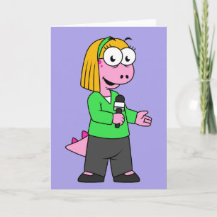 Illustration av en Allosaurus News Reporter. Kort