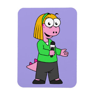 Illustration av en Allosaurus News Reporter. Magnet