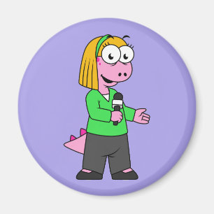 Illustration av en Allosaurus News Reporter. Magnet