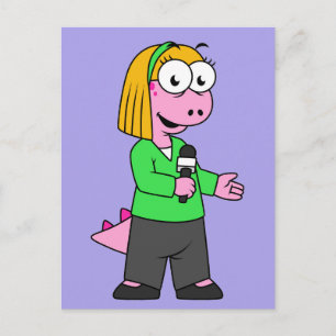 Illustration av en Allosaurus News Reporter. Vykort