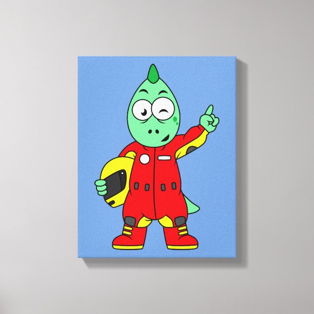 Illustration av en Allosaurus Tävling-bilförare. Canvastryck (Framsida)