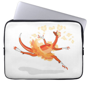 Illustration av en Ballerina Dancing Raptor. 2 Laptop Fodral