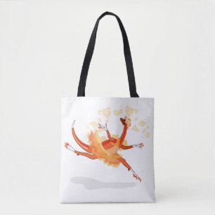 Illustration av en Ballerina Dancing Raptor. 2 Tygkasse