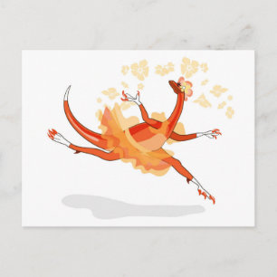 Illustration av en Ballerina Dancing Raptor. 2 Vykort