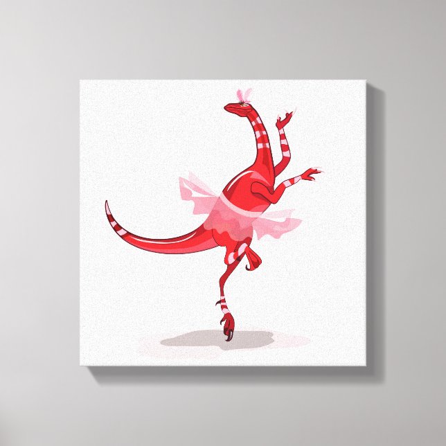 Illustration av en Ballerina Dancing Raptor. Canvastryck (Framsida)