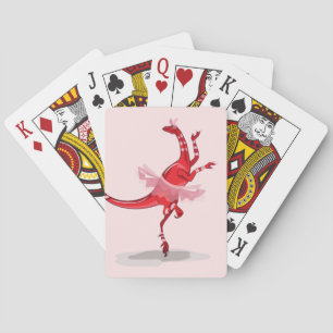Illustration av en Ballerina Dancing Raptor. Casinokort