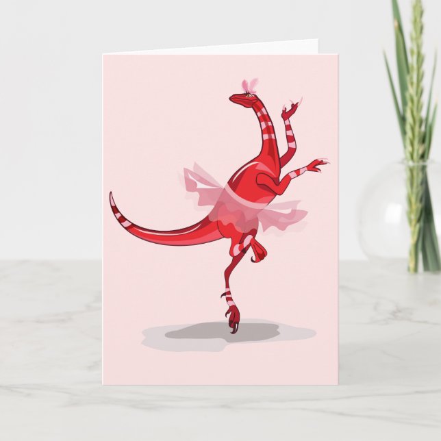 Illustration av en Ballerina Dancing Raptor. Kort (Framsida)