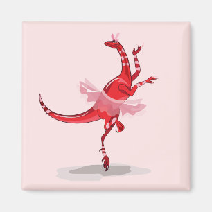 Illustration av en Ballerina Dancing Raptor. Magnet