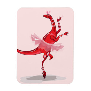 Illustration av en Ballerina Dancing Raptor. Magnet